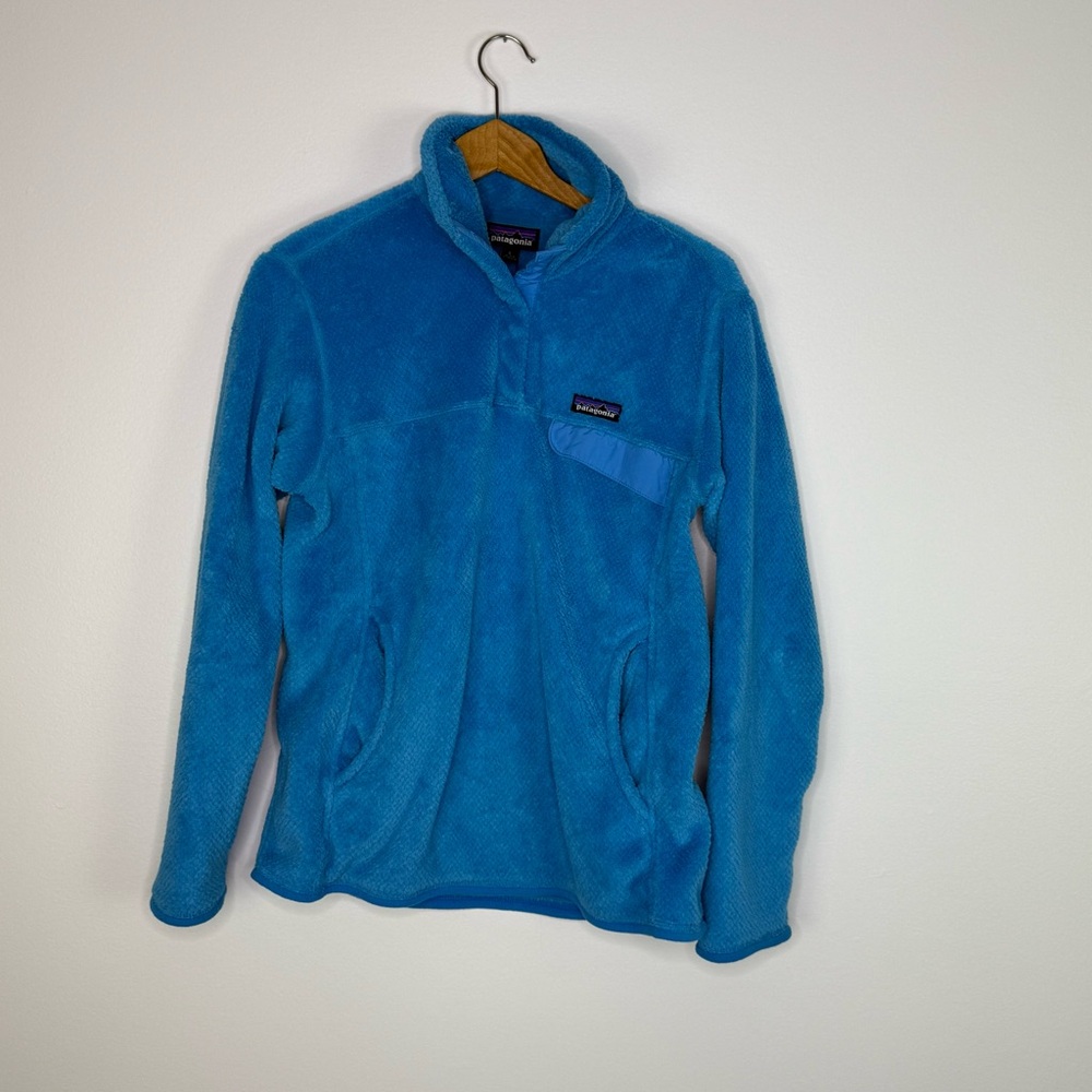 Patagonia‎ Women's Retool Snap- T Bright Blue Fleece Pullover